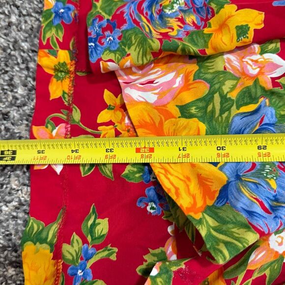 Vintage Banana Republic Red Mini Shirt Small S Small Floral Tapestry - Picture 6 of 6